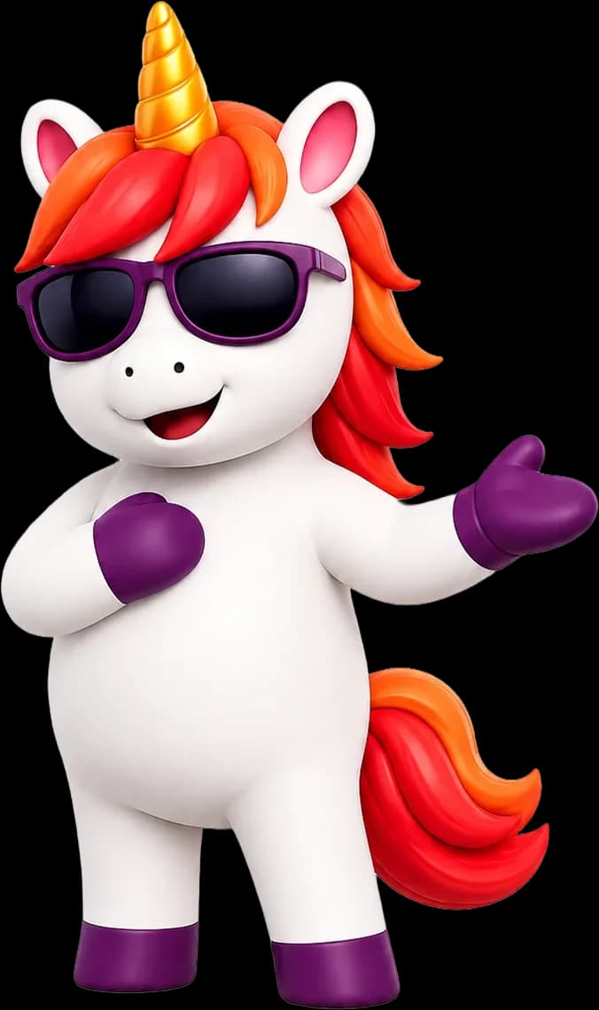 BB the unicorn presenting the terms